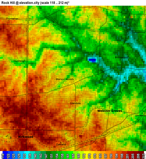 Rock Hill elevation map