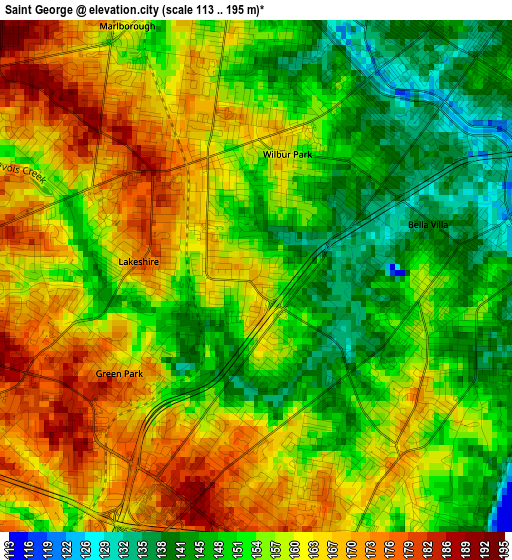 Saint George elevation map