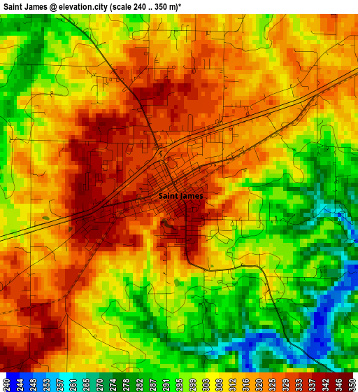 Saint James elevation map