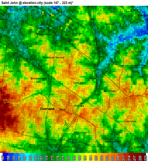 Saint John elevation map