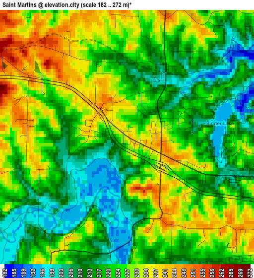 Saint Martins elevation map