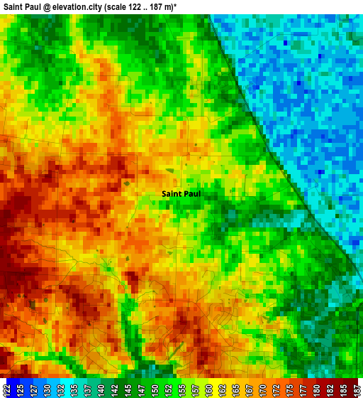 Saint Paul elevation map