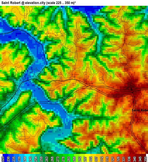 Saint Robert elevation map