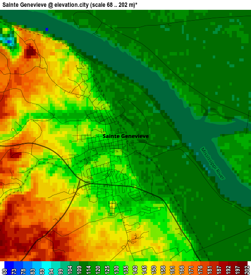 Sainte Genevieve elevation map