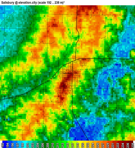 Salisbury elevation map