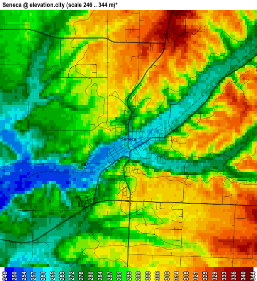 Seneca elevation map