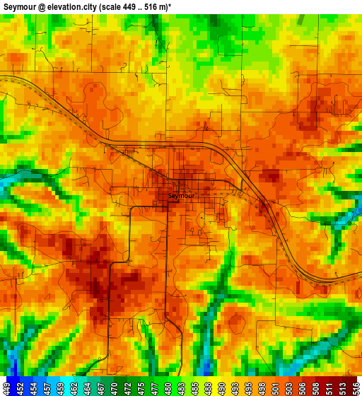 Seymour elevation map