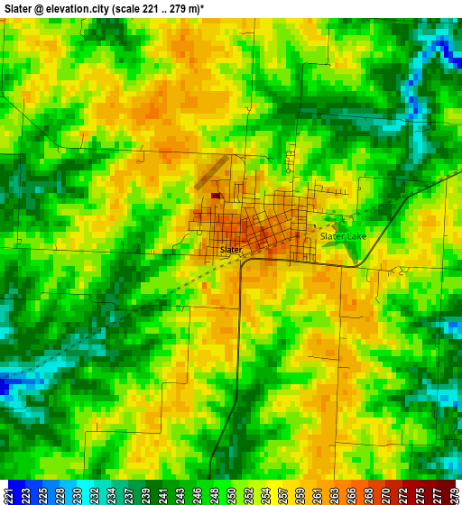 Slater elevation map