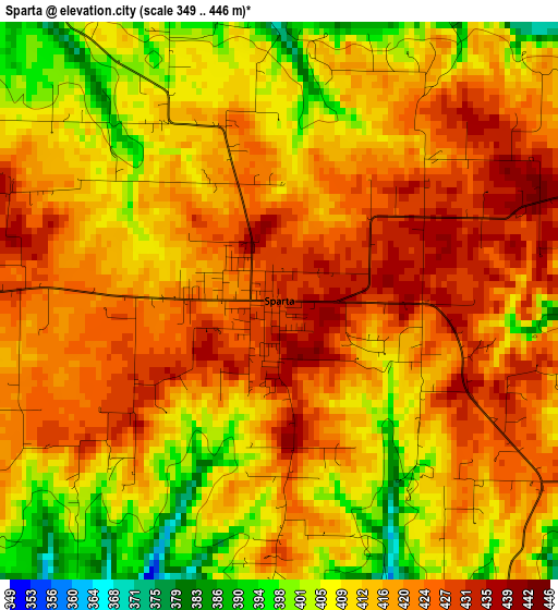 Sparta elevation map