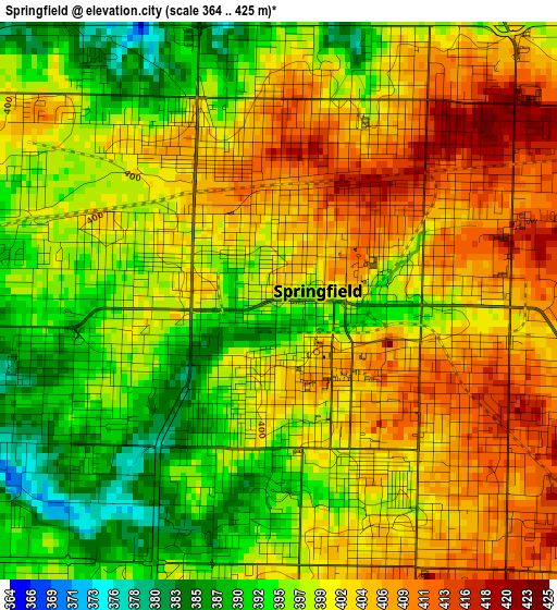 Springfield elevation map