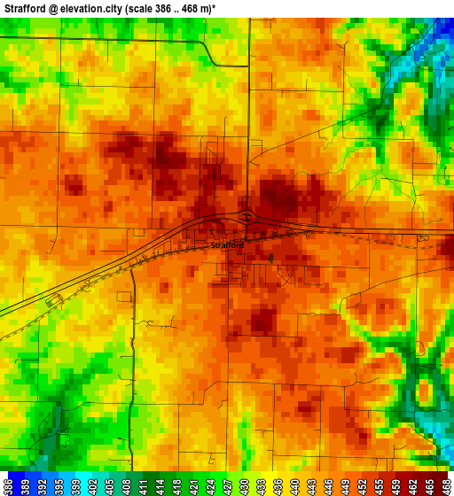 Strafford elevation map