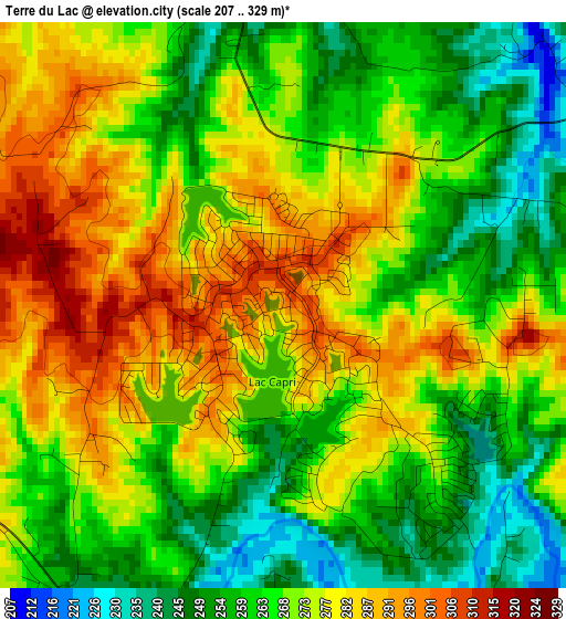 Terre du Lac elevation map