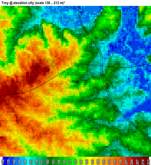 Troy elevation map