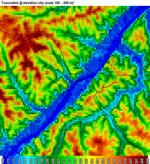 Tuscumbia elevation map