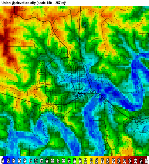 Union elevation map