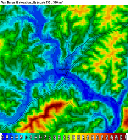 Van Buren elevation map