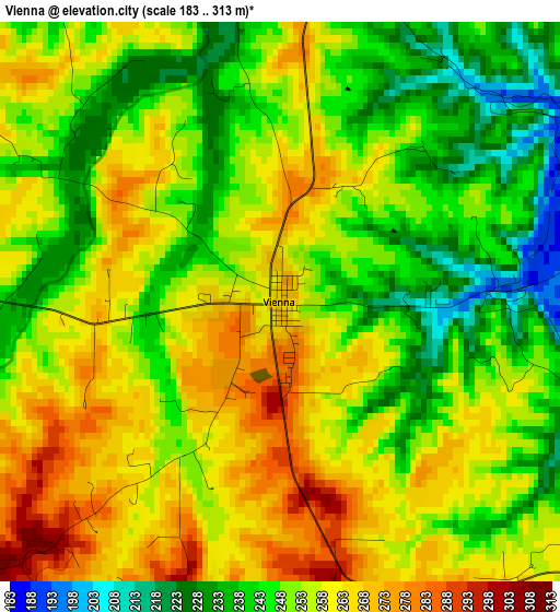 Vienna elevation map