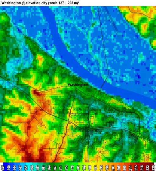 Washington elevation map