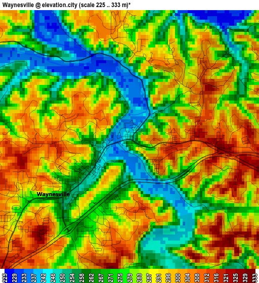 Waynesville elevation map