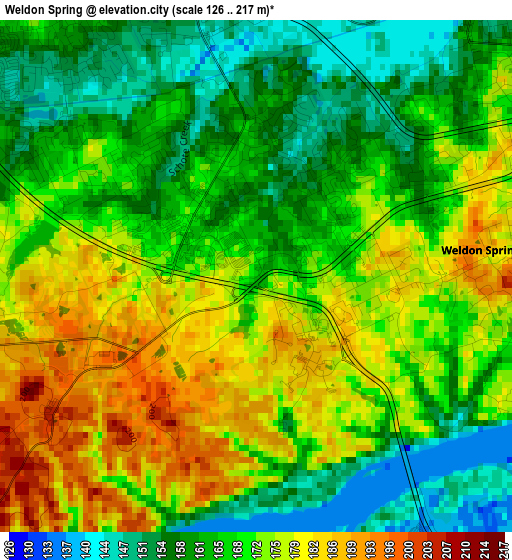 Weldon Spring elevation map