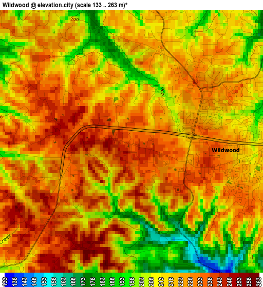 Wildwood elevation map