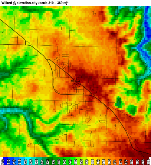 Willard elevation map