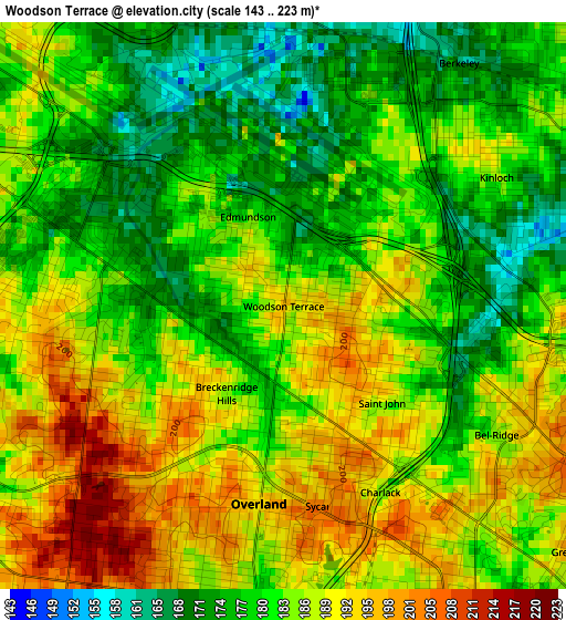 Woodson Terrace elevation map