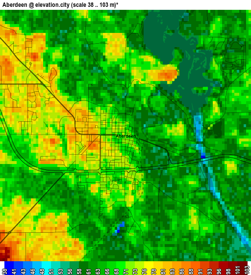 Aberdeen elevation map