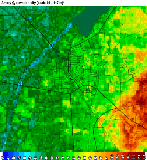 Amory elevation map