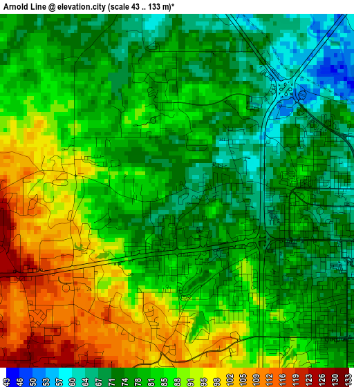 Arnold Line elevation map