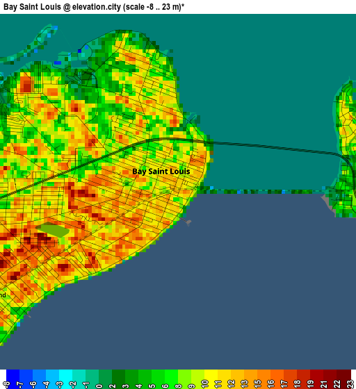 Bay Saint Louis elevation map