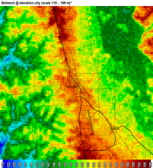 Belmont elevation map