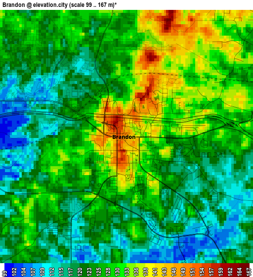 Brandon elevation map