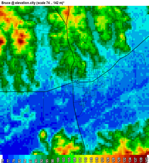 Bruce elevation map