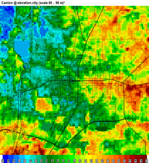 Canton elevation map