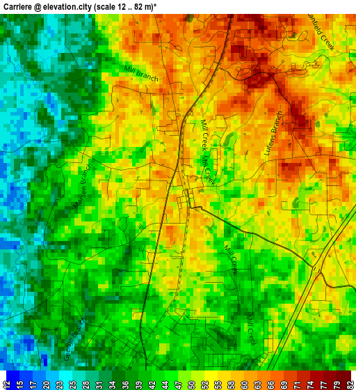 Carriere elevation map