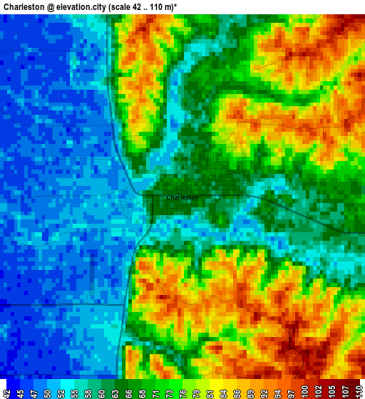 Charleston elevation map