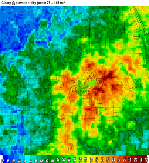 Cleary elevation map