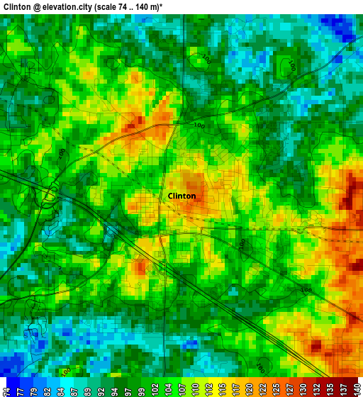 Clinton elevation map