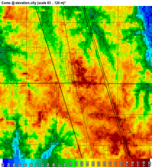 Como elevation map