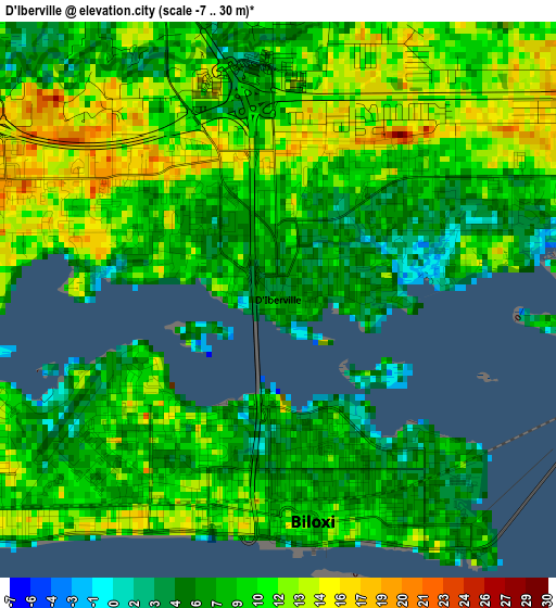 D'Iberville elevation map