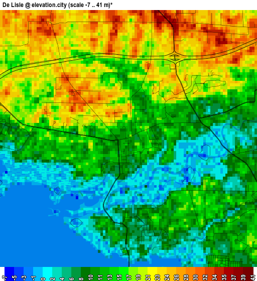 De Lisle elevation map