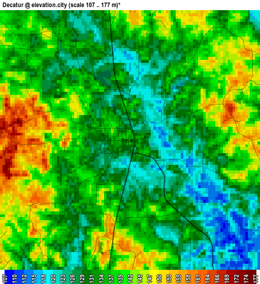 Decatur elevation map