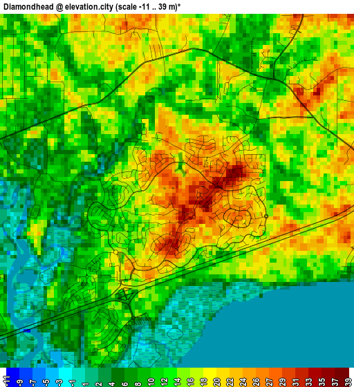 Diamondhead elevation map