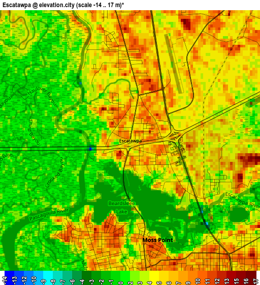 Escatawpa elevation map