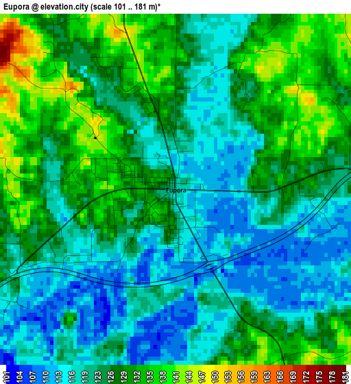 Eupora elevation map