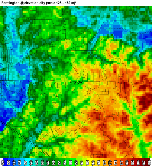 Farmington elevation map