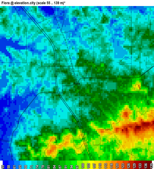 Flora elevation map