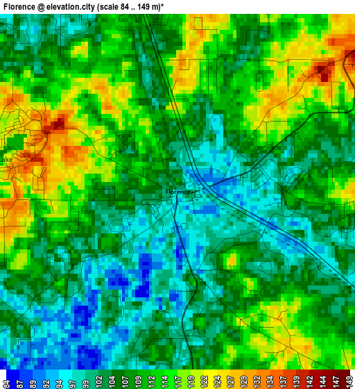 Florence elevation map