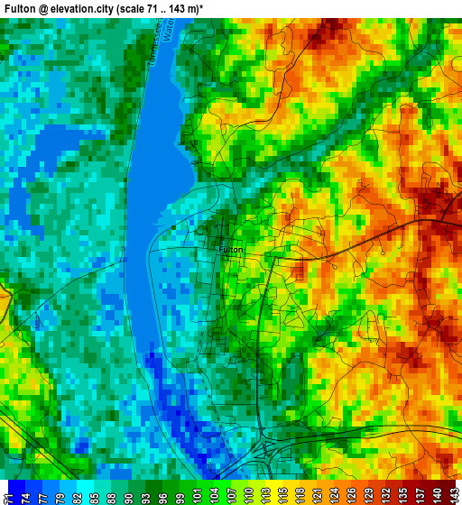 Fulton elevation map